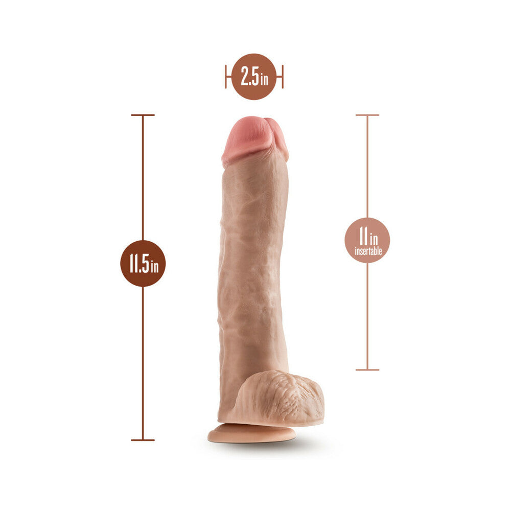 Dr. Skin Mr. Savage 11.5 inches Dildo with Balls Beige