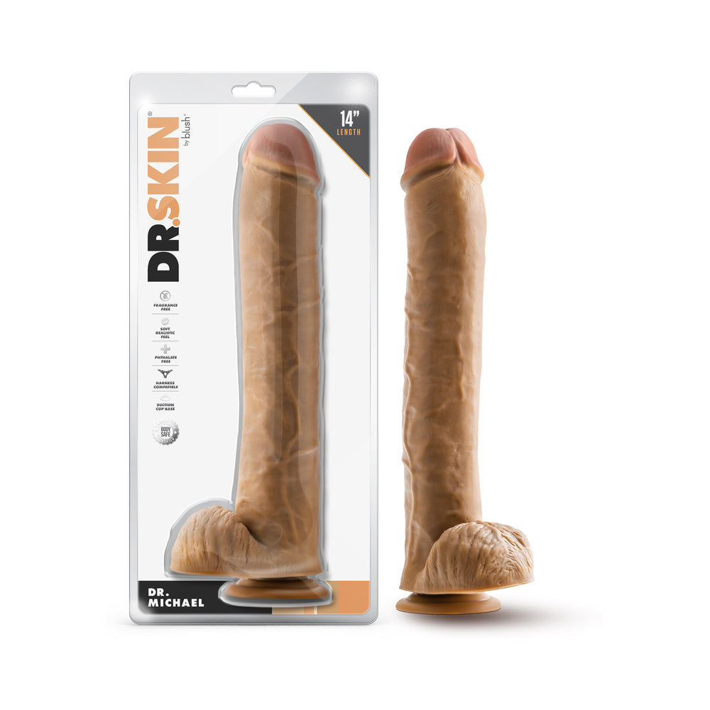 Dr. Skin Dr. Michael 14 inches Dildo with Balls Tan