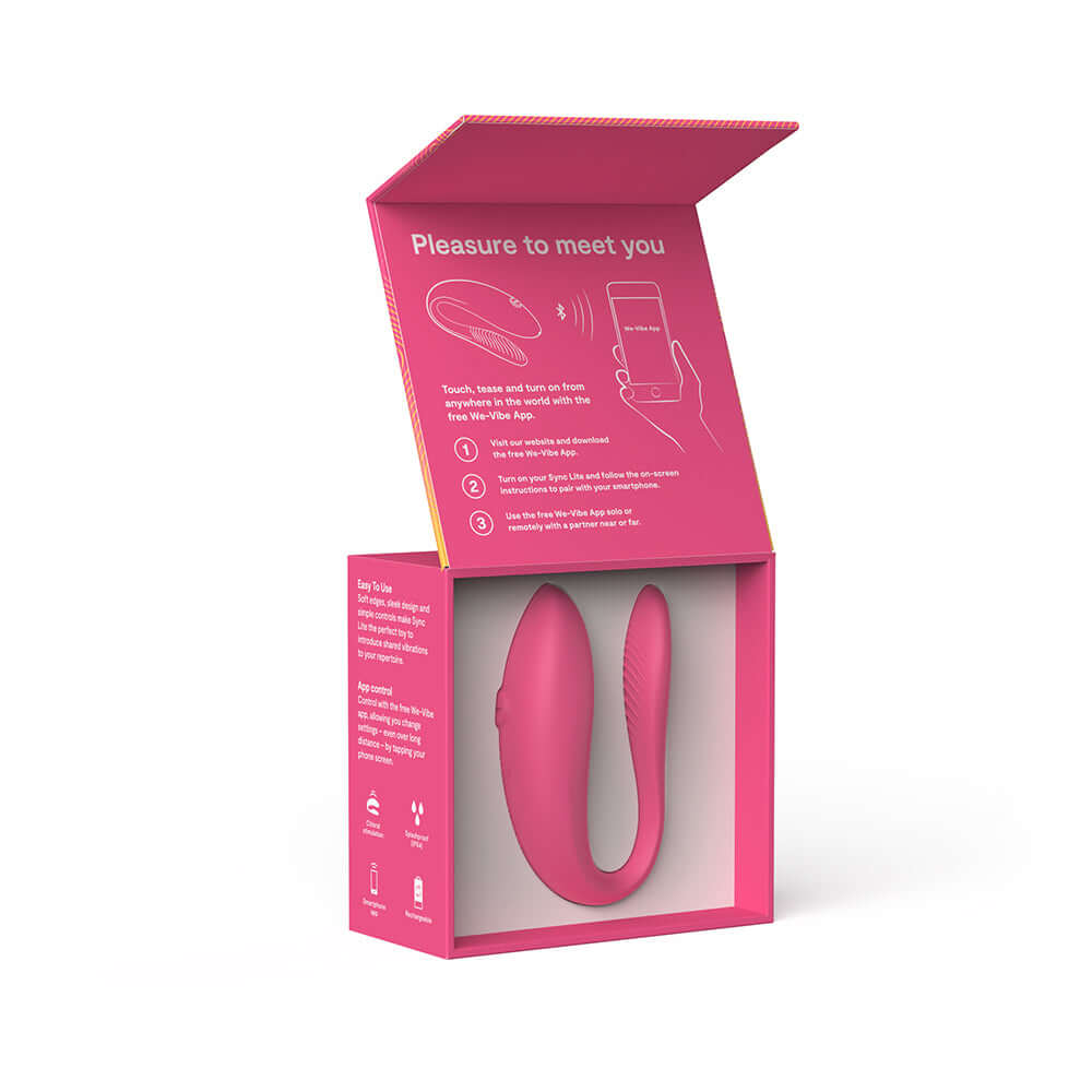 We-Vibe Sync Lite App Control Rechargeable Silicone Couples Vibrator - Pink