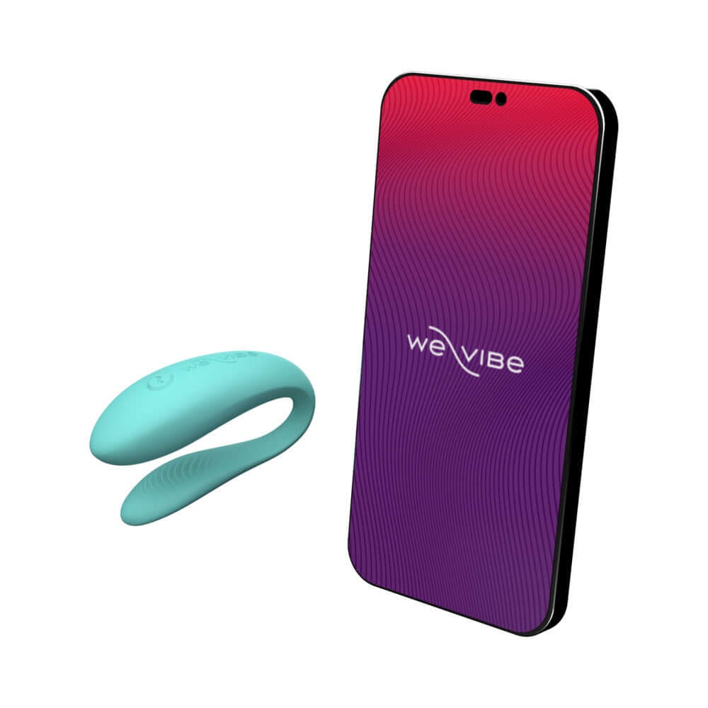 We-Vibe Sync Lite App Control Rechargeable Silicone Couples Vibrator - Aqua