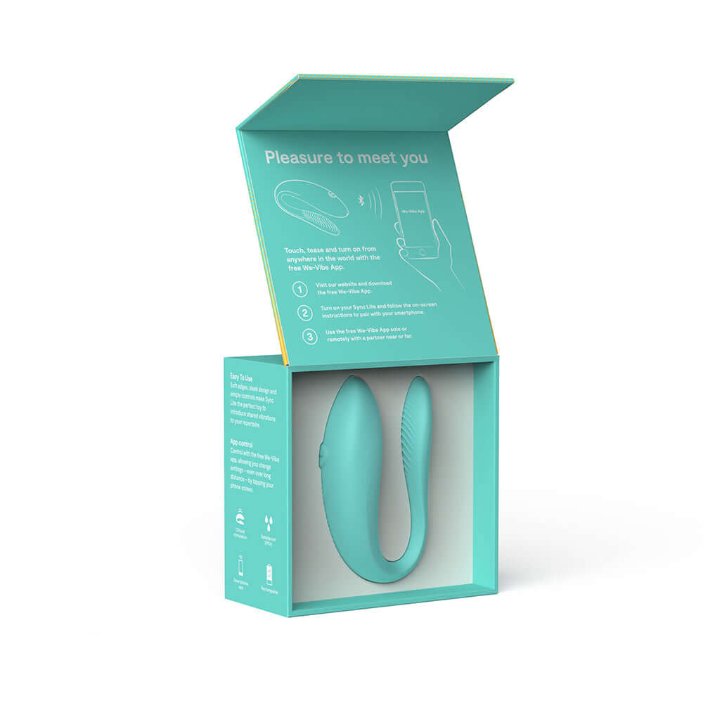 We-Vibe Sync Lite App Control Rechargeable Silicone Couples Vibrator - Aqua