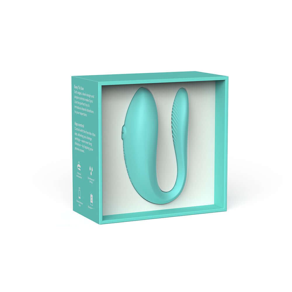 We-Vibe Sync Lite App Control Rechargeable Silicone Couples Vibrator - Aqua