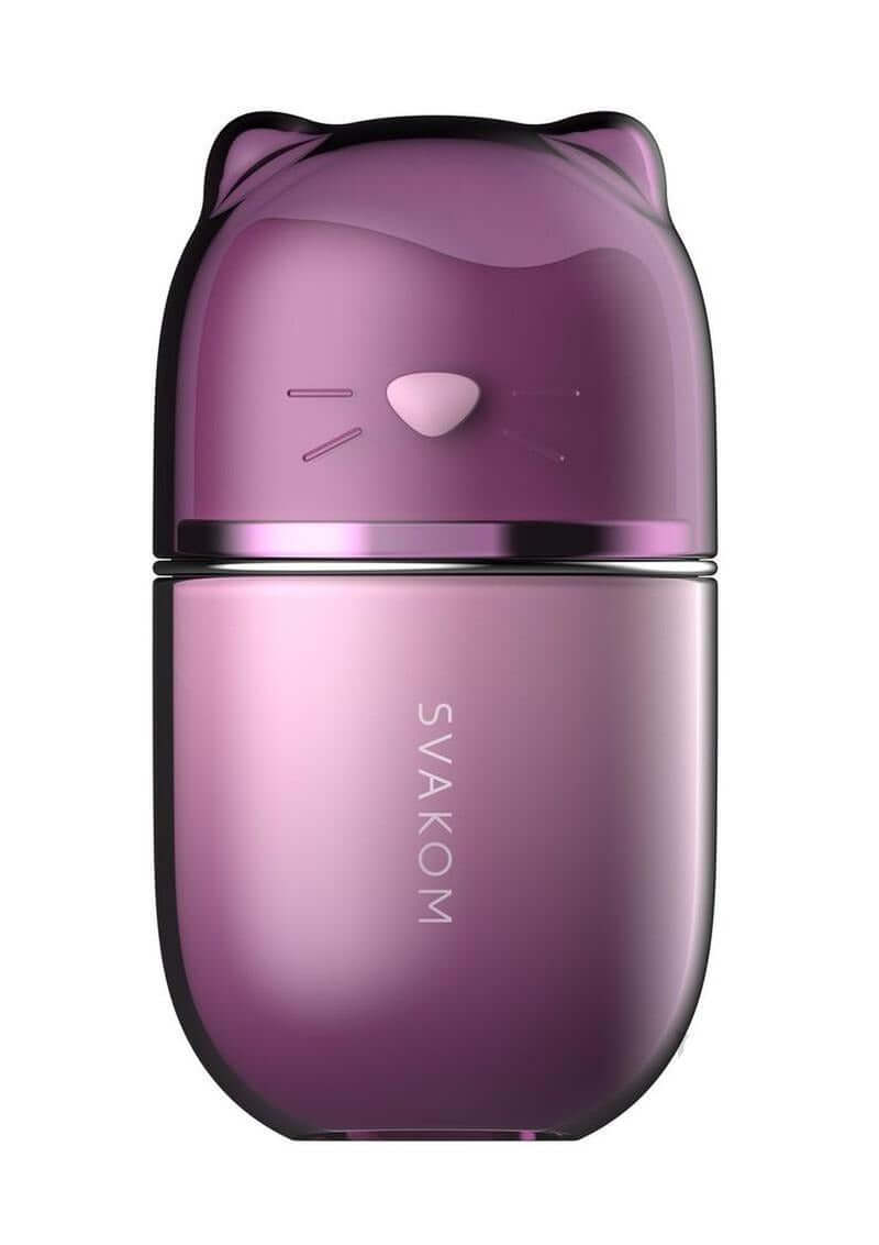 SVAKOM Klitty Dual Licking & Suction Stimulator Lavender with playful cat-shaped design.