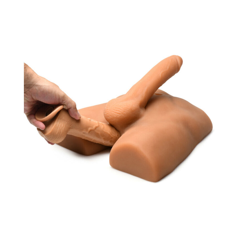 Jock Ass Masturbator with Posable 7 inches Dildo Medium