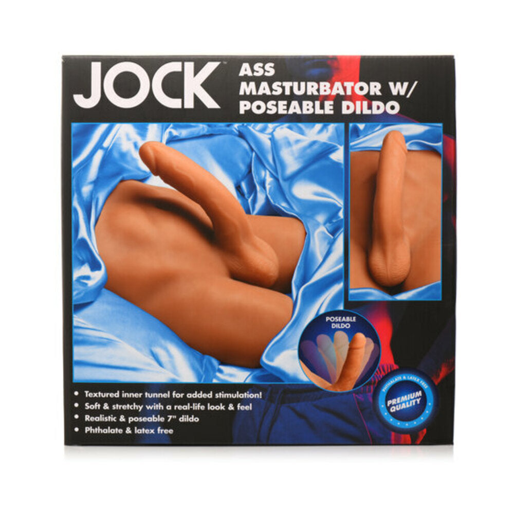 Jock Ass Masturbator with Posable 7 inches Dildo Medium