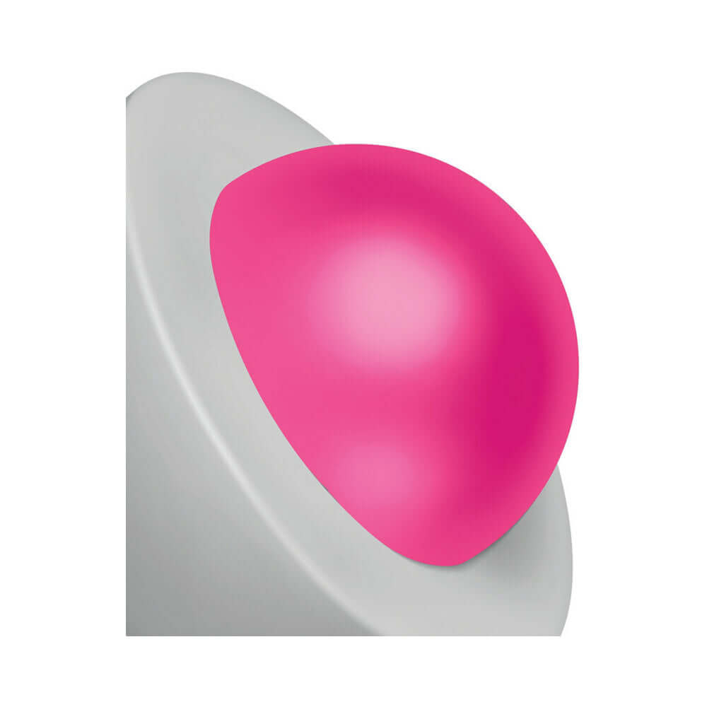 Lollicock Silicone Dildo 7 inch Rainbow Glow in the Dark pink silicone tip on a smooth base.