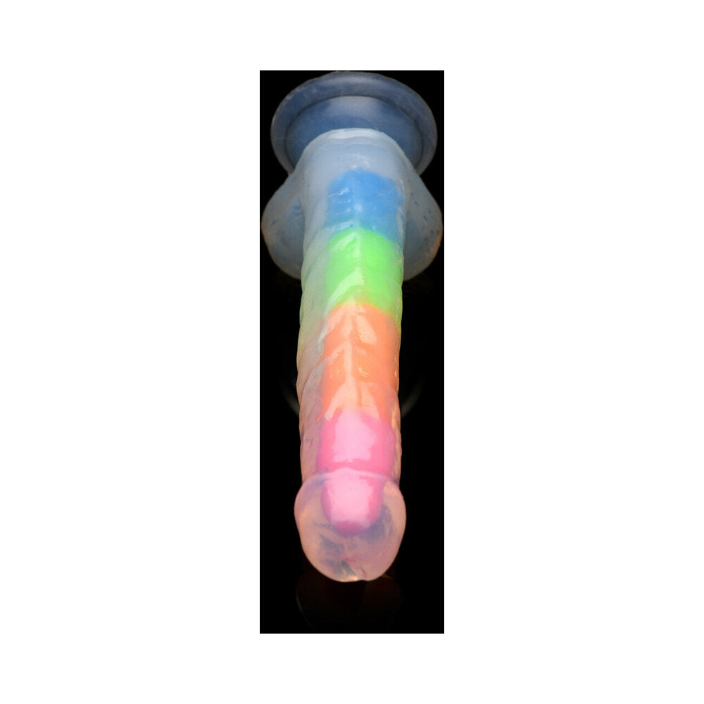 Lollicock Silicone Dildo with Balls 7 inches Rainbow Glow in the Dark