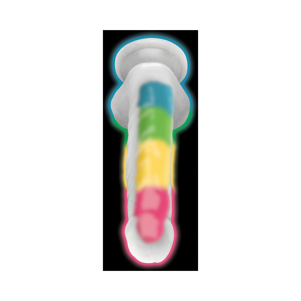 Lollicock Silicone Dildo with Balls 7 inches Rainbow Glow in the Dark