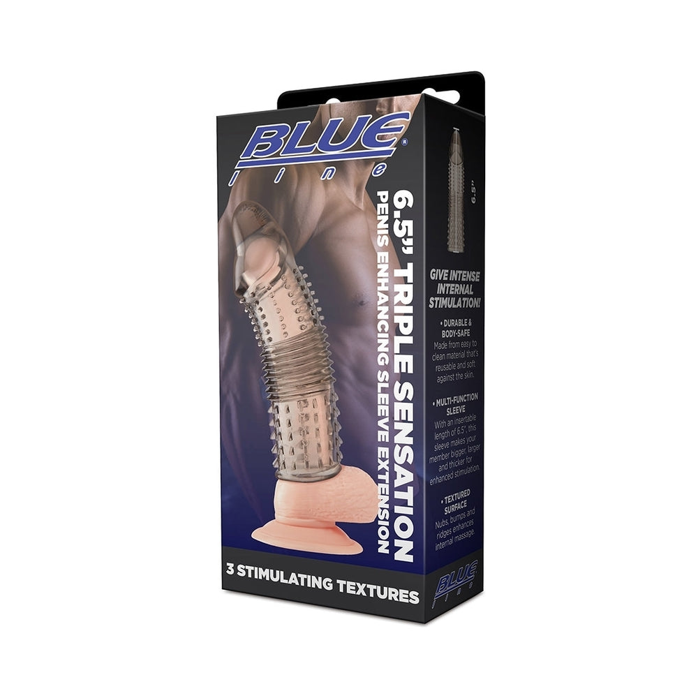 Blue Line 6.5 inches Triple Sensation Penis Enhancing Sleeve Extension