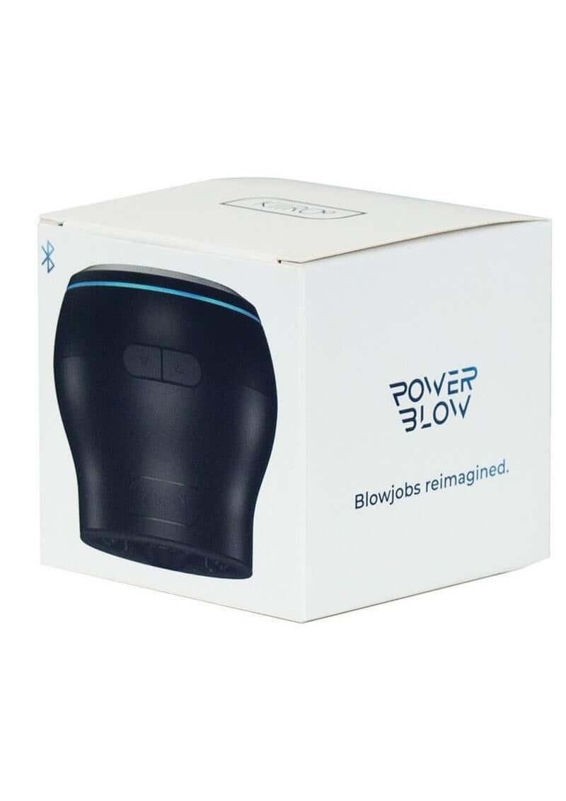 Kiiroo PowerBlow Interactive Suction BlowJob Device packaging showcasing innovative design.