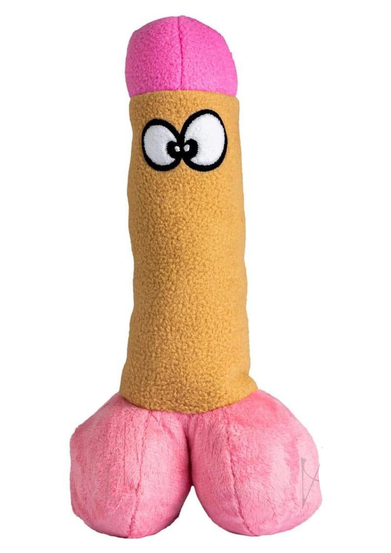 Scruffy Peter Woofington Brown Pink plush dog toy with playful design in brown and pink.