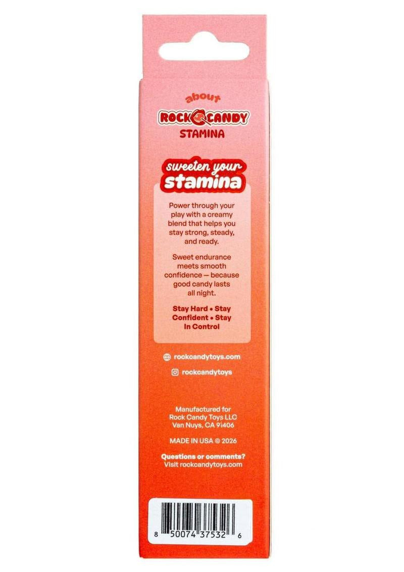 Back packaging of Rock Candy Stamina Sta Hard Cream 1.7 Oz featuring the slogan 'Sweeten Your Stamina'.
