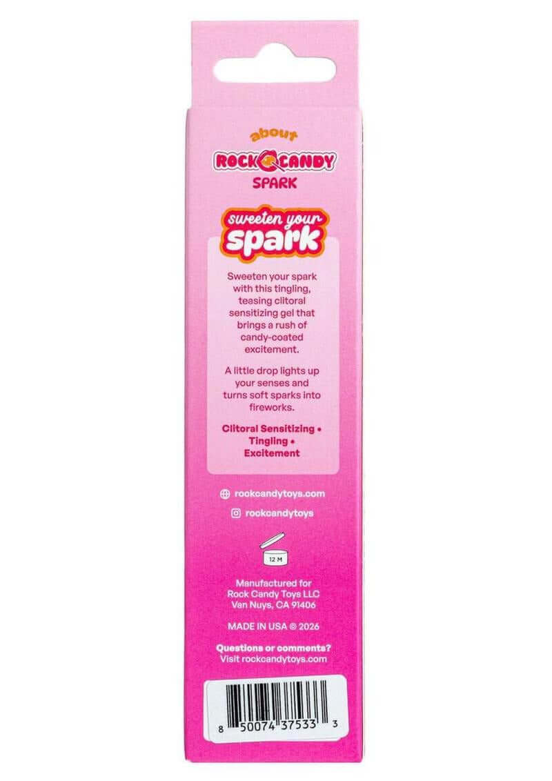 Rock Candy Spark Clitoral Sensitizing Gel 1.7 Oz packaging with playful design and sensory enhancement details.