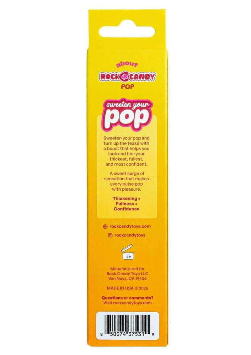 Rock Candy Pop Thickening Cream 1.7 Oz packaging with text highlighting confidence and fullness boost.