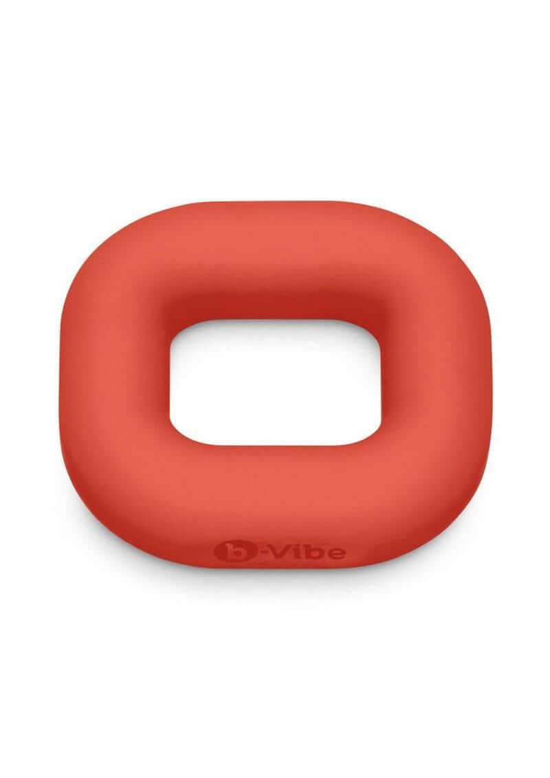 B-Vibe Flex Ring Bulk Silicone Cock Ring Red, ultra-durable and skin-like comfort for enhanced performance.