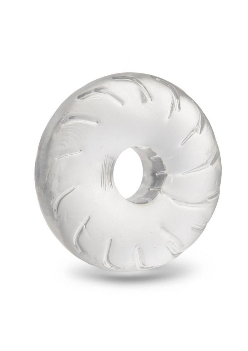 B-Vibe Stretch Tech Drive Ultra Stretchy Cock Ring Clear with a smooth, seamless finish for comfort and durability.