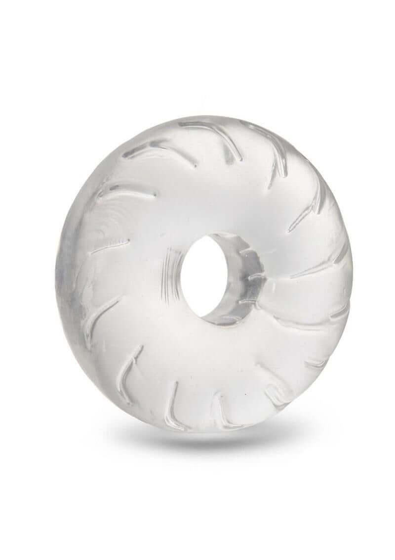 B-Vibe Stretch Tech Drive Ultra Stretchy Cock Ring Clear with a smooth, seamless finish for comfort and durability.
