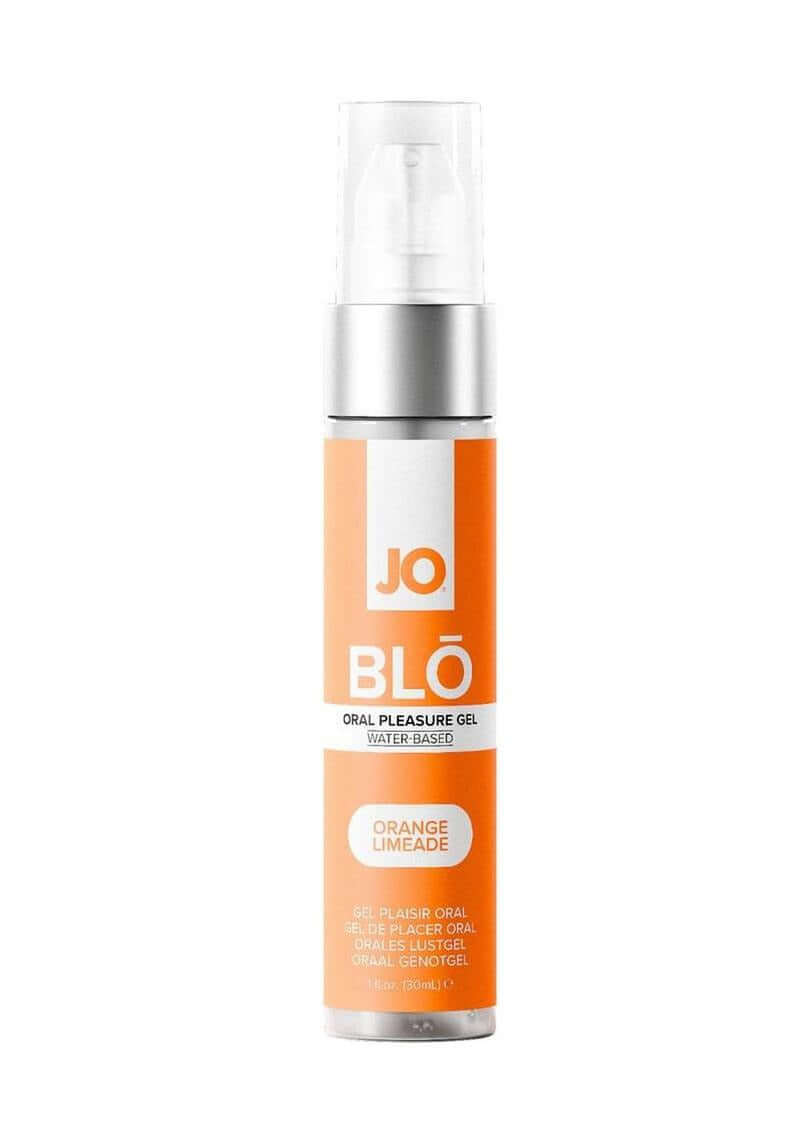 JO Blo Pleasure Gel Orange Limeade 1 Oz, premium water-based oral pleasure gel, enhances intimate experiences.