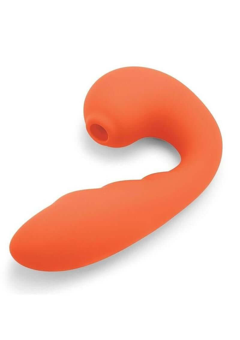 Bodywand 4Play Suck & Buzz Clitoral Stimulator Orange - dual-action pleasure toy with suction and vibration features.