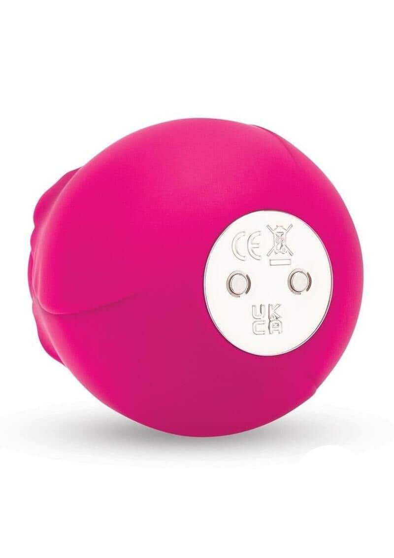 Bodywand 4Play Pucker Petals Clitoral Stimulator Pink close-up showing its silicone design and button features.