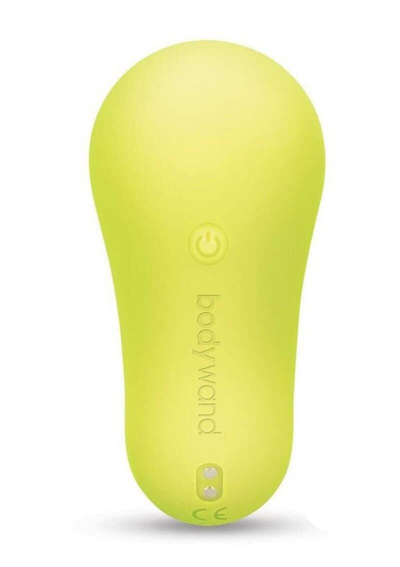 Bodywand 4Play Petite Bliss Clitoral Stimulator Yellow showcasing its ergonomic design and vibrant color.