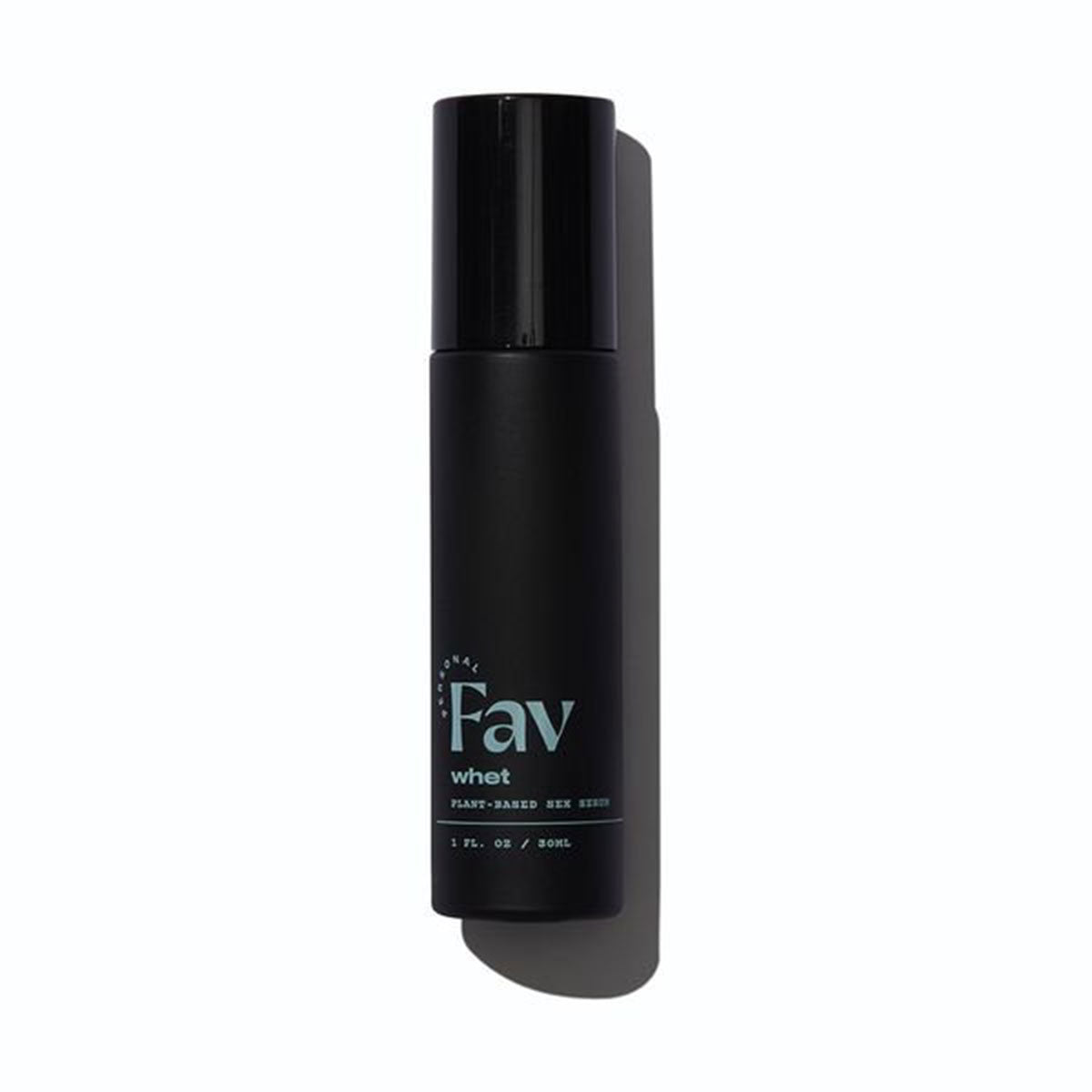 Personal Fav Whet Plant Based Sex Serum 1 Oz in sleek black packaging, ideal for enhancing intimacy.