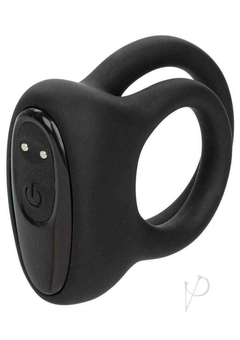 Pleasure Kits Power Play Collection Vibrator Kit Black dual enhancer ring for customizable stimulation.