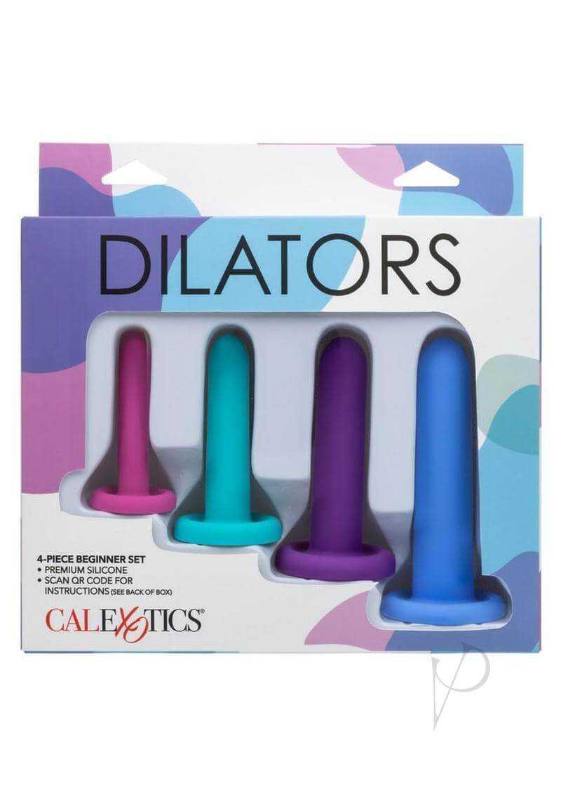 Dilators Silicone Intermediate Set 4 Piece Assorted shown in colorful packaging with four silicone dilators.