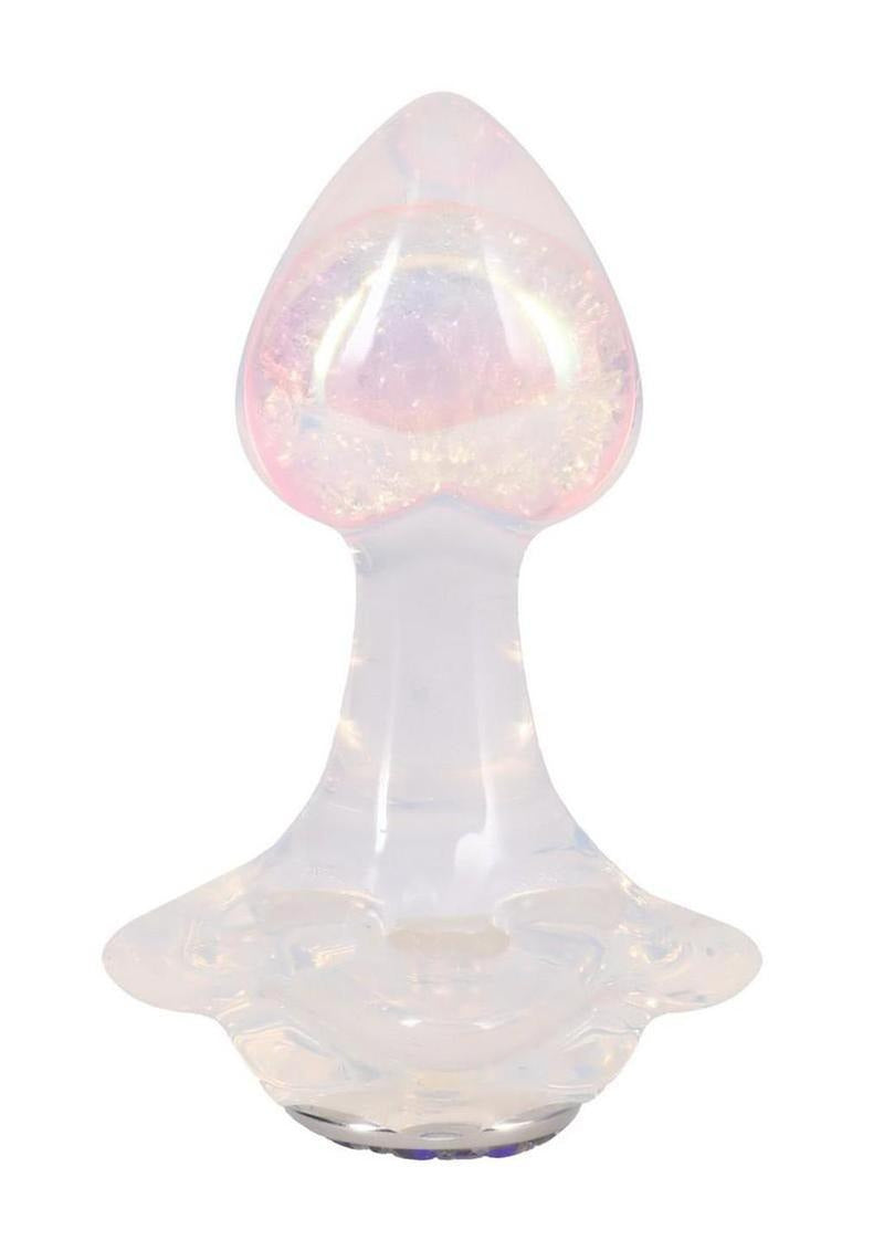 Booty Bling Jeweled Silicone Anal Plug Small Clear with a sparkling crystal base and premium silicone design.