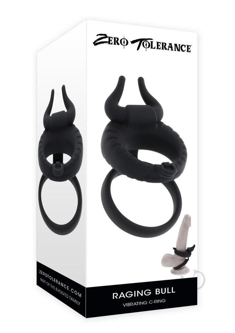 Zero Tolerance Raging Bull Silicone Dual Cock Ring Black