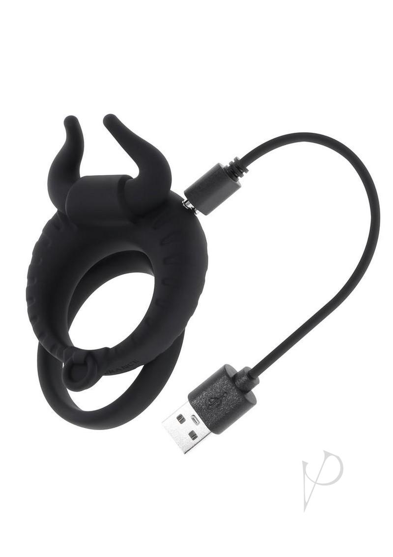 Zero Tolerance Raging Bull Silicone Dual Cock Ring Black - Image 3