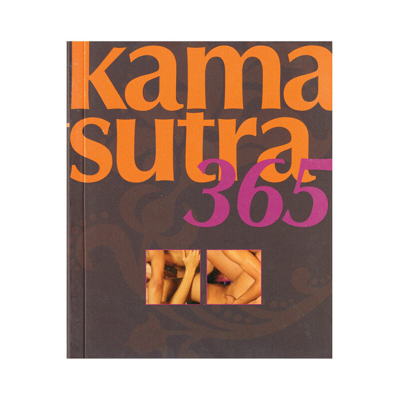 Kama Sutra 365 book cover showcasing sensual illustrations and engaging design elements.