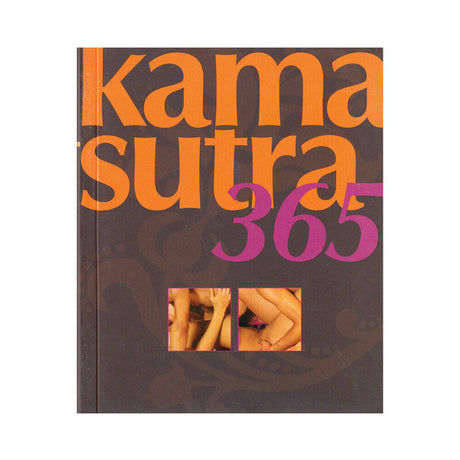 Kama Sutra 365 book cover showcasing sensual illustrations and engaging design elements.