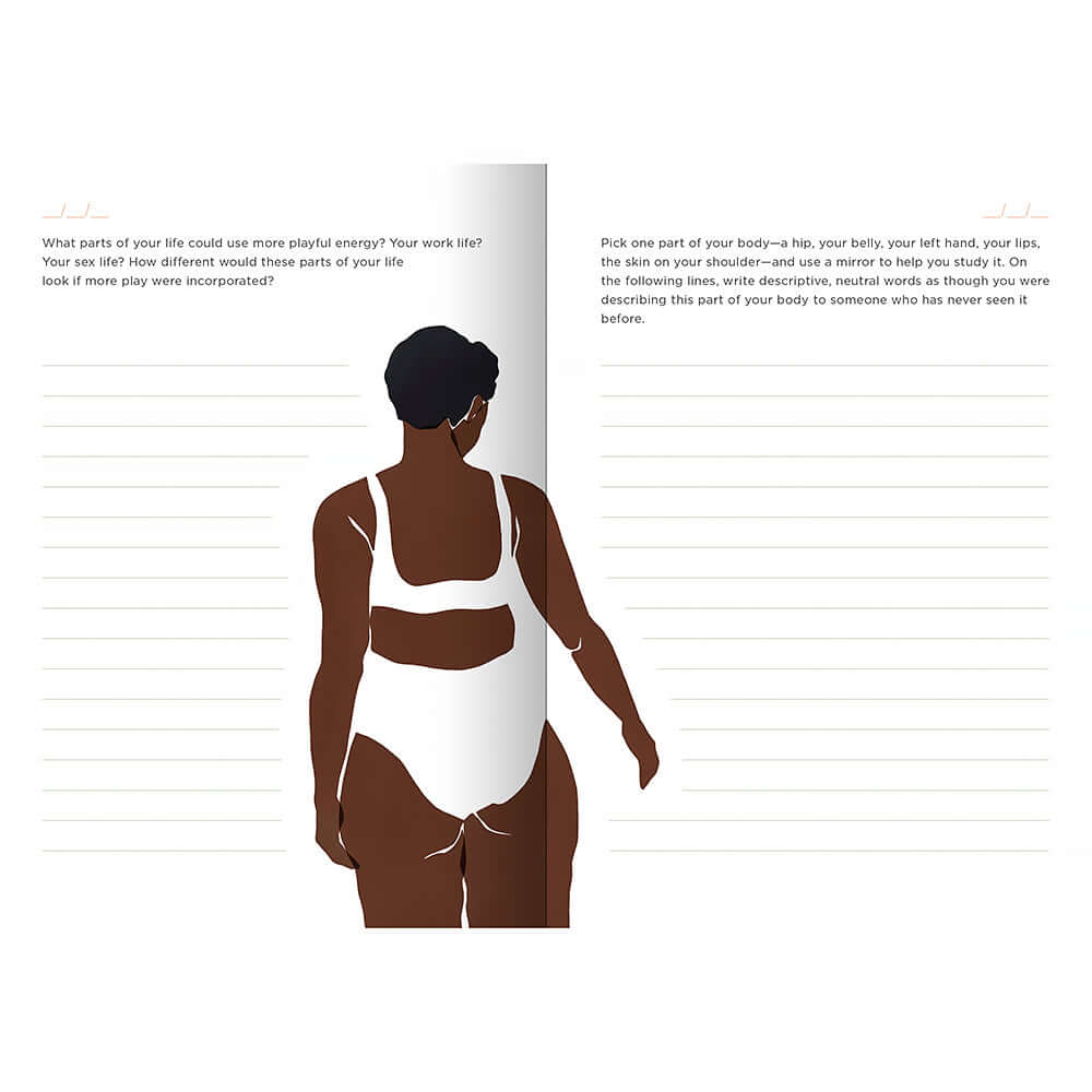 Sensual Self Prompts and Practices for Getting In Touch with Your Body guided journal with prompts for self-exploration.