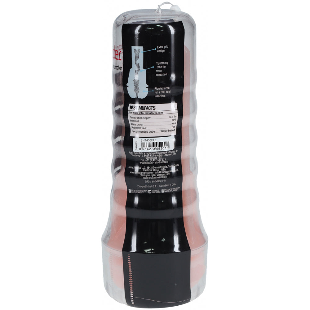 Easy Rider Clear Flashlight Case Masturbator Flesh in sleek flashlight-style housing for discreet storage.