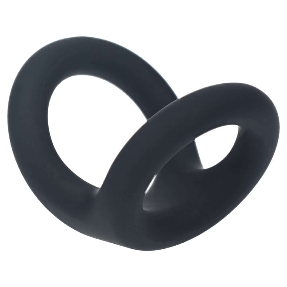 Levelz Double O Silicone Cock Ring M Black is a dual-loop silicone cock ring designed for enhanced support and performance.