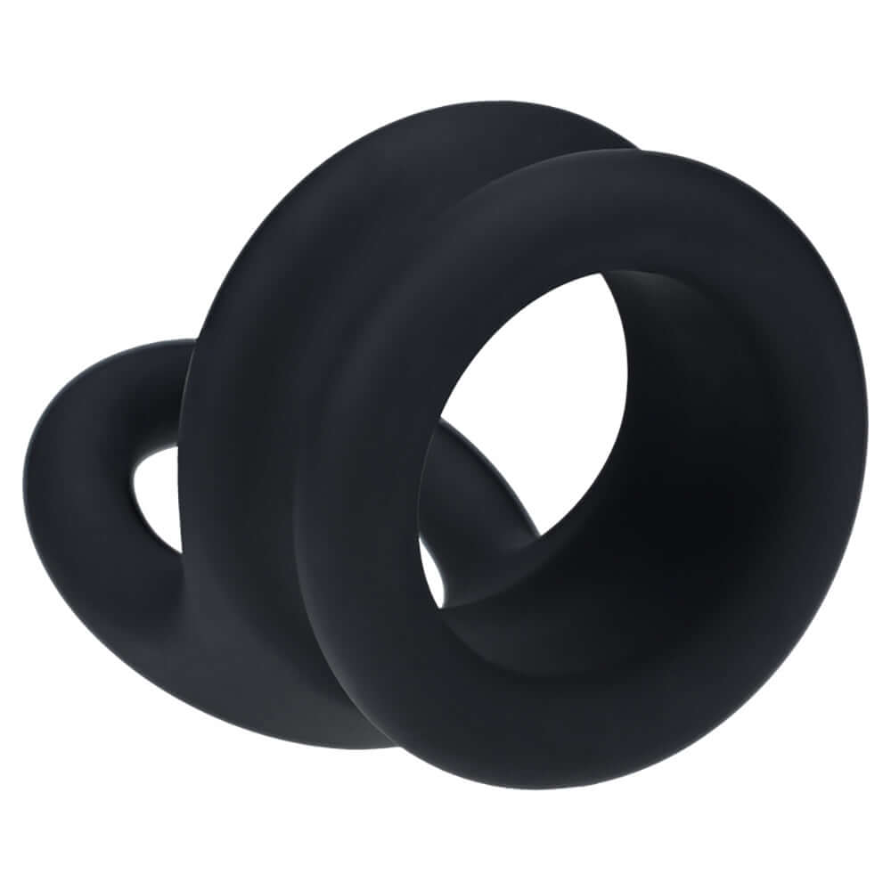 Levelz Wide Double O Silicone Cock Ring M Black, a dual-loop design for enhanced grip and longer-lasting sensations.