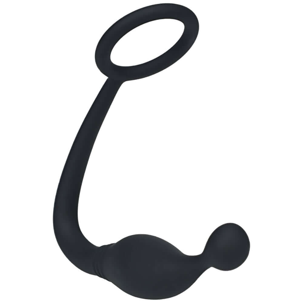 Levelz Silicone Cock Ring With Prostate Stimulator S Black designed for enhanced pleasure and tighter erections.