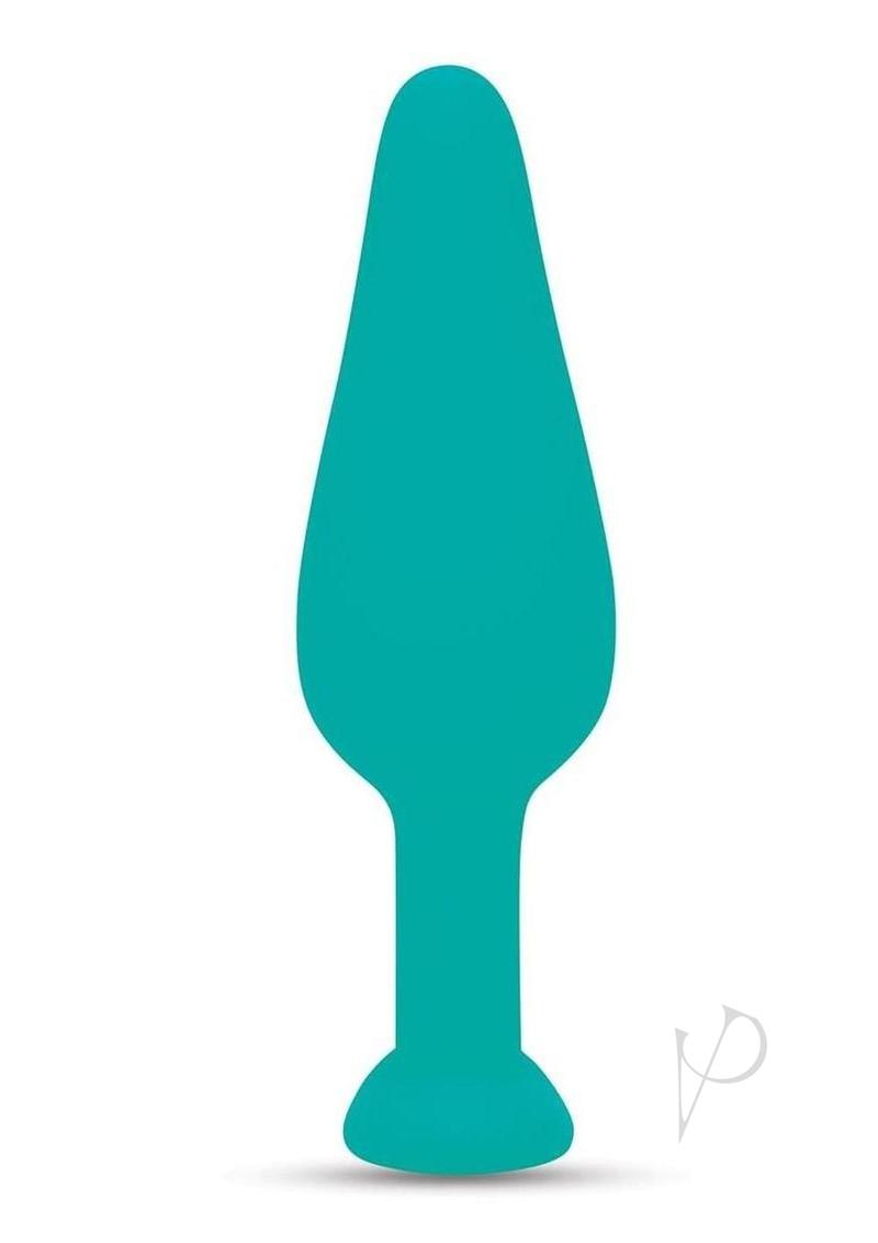 Bodywand 4Play Quiver Rechargeable Butt Plug Aqua in aqua color with a smooth tapered profile.