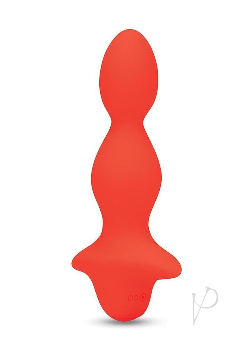 Bodywand 4Play Buzzy Beads Rechargeable Anal Beads Orange - contoured beaded vibrator in vibrant orange.