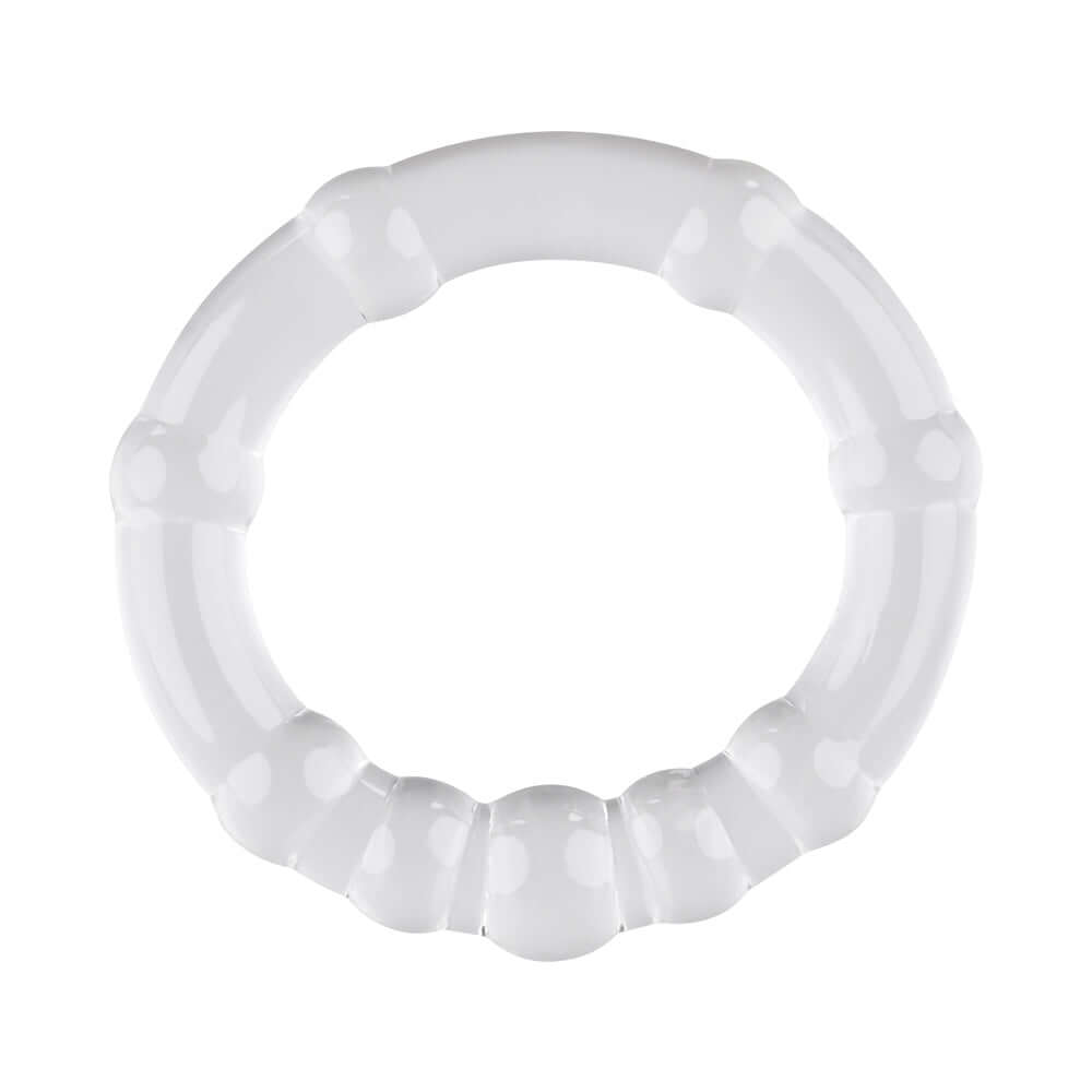 Selopa Erection Rings Cock Ring Set Clear, flexible white ring designed for snug fit and support.