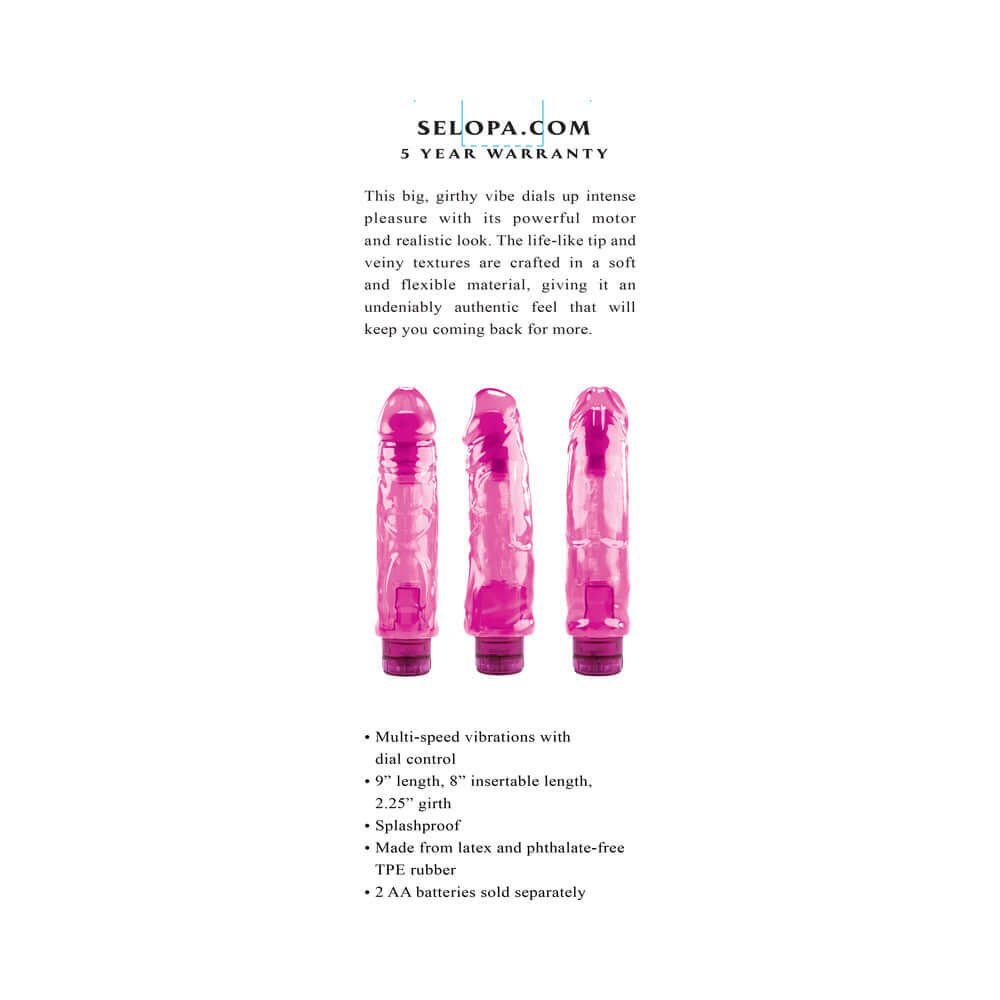 Selopa Thicc Boi Vibrating Vibe Rubber Pink