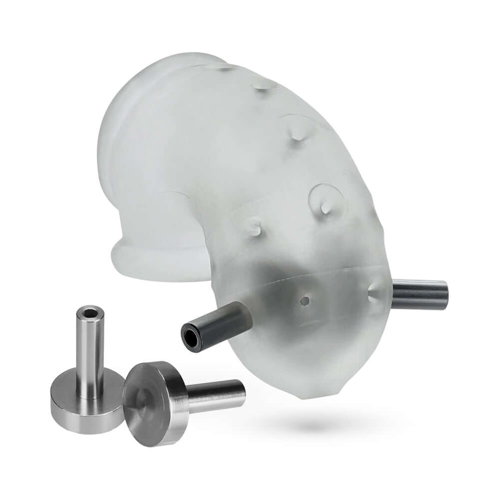 OxBalls Airlock Electro Air-Lite Vented Chastity Clear Ice