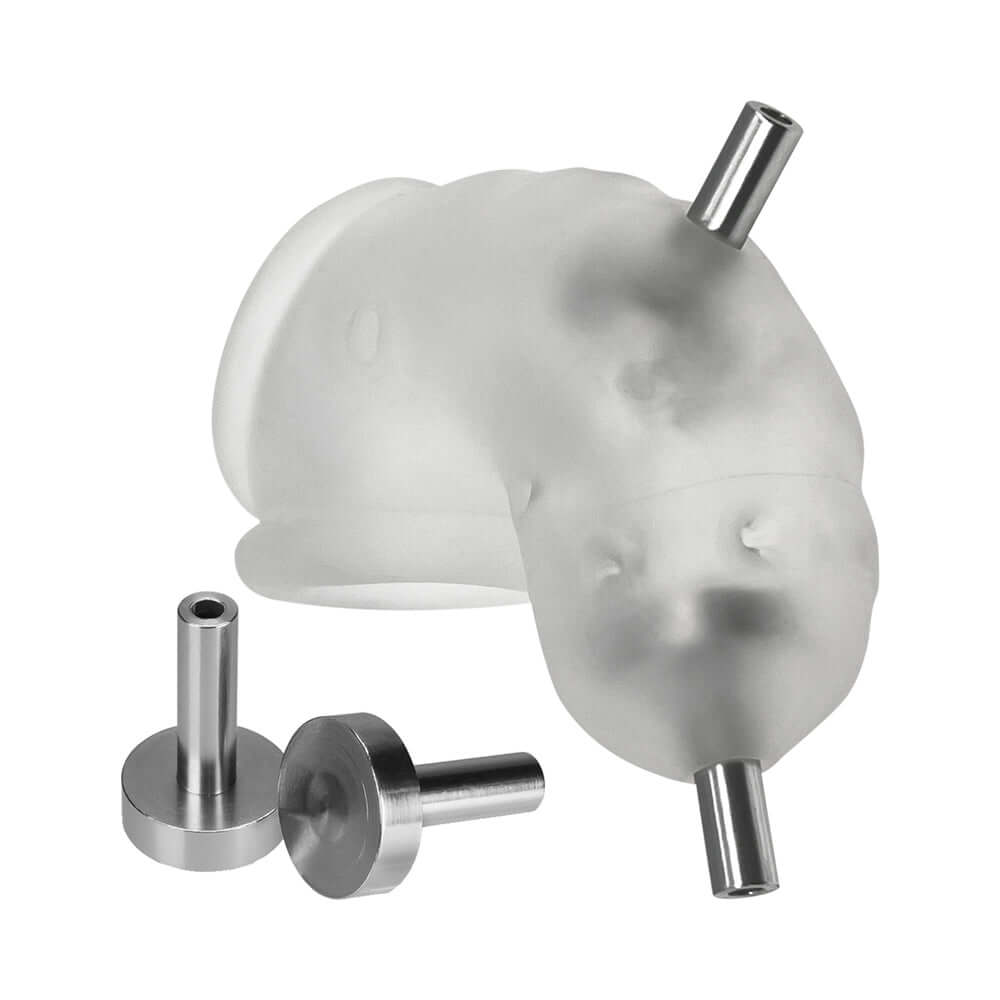 OxBalls Airlock Electro Air-Lite Vented Chastity Clear Ice