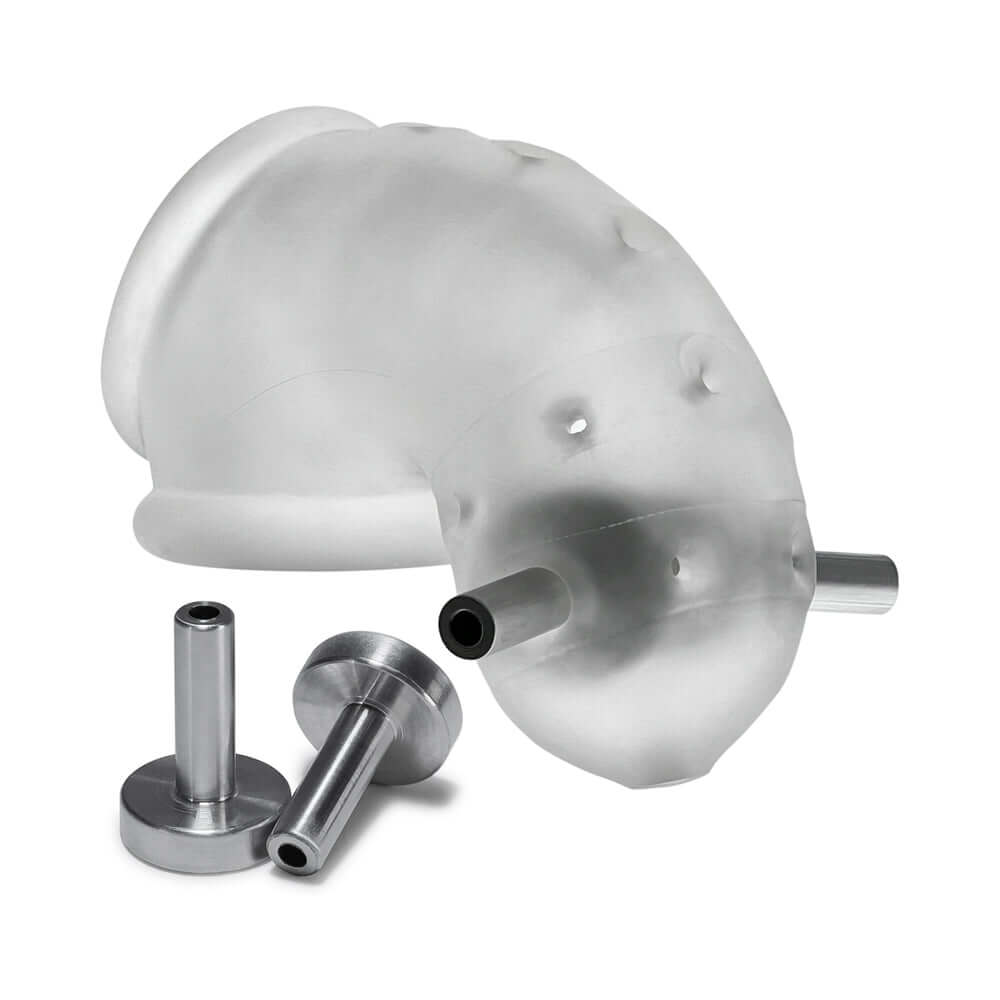 OxBalls Airlock Electro Air-Lite Vented Chastity Clear Ice