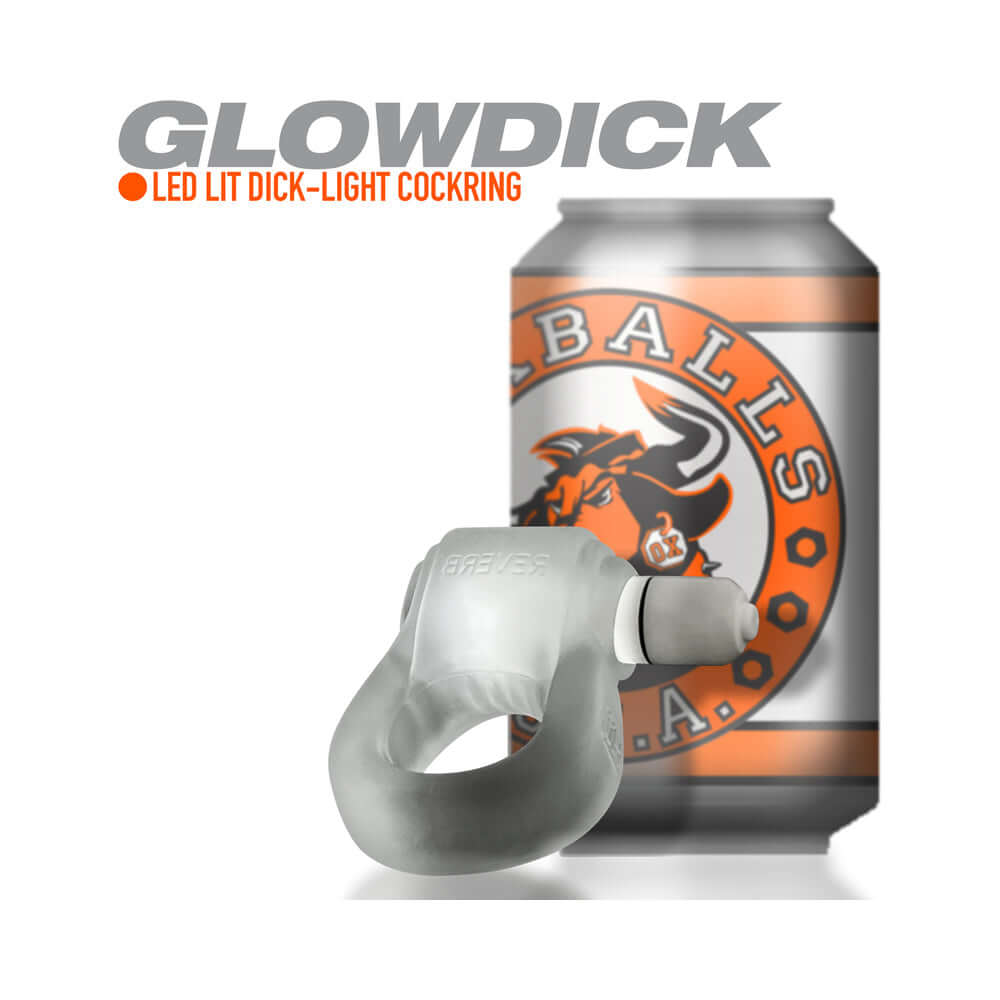 OxBalls Glowdick Cockring With Led Clear Ice