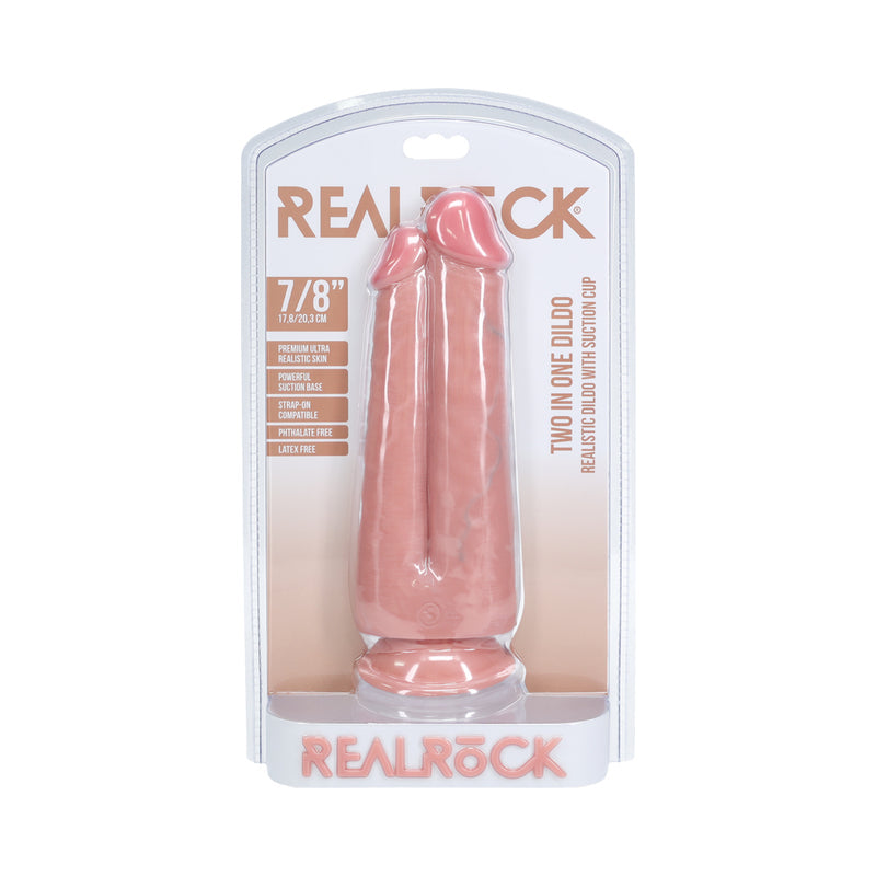 RealRock Two in One 7 inches / 8 inches Dildo Beige