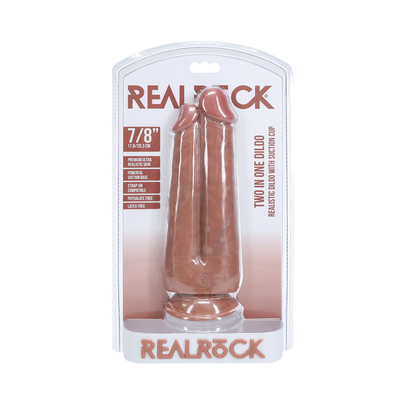 RealRock Two in One 7 inches / 8 inches Dildo Tan