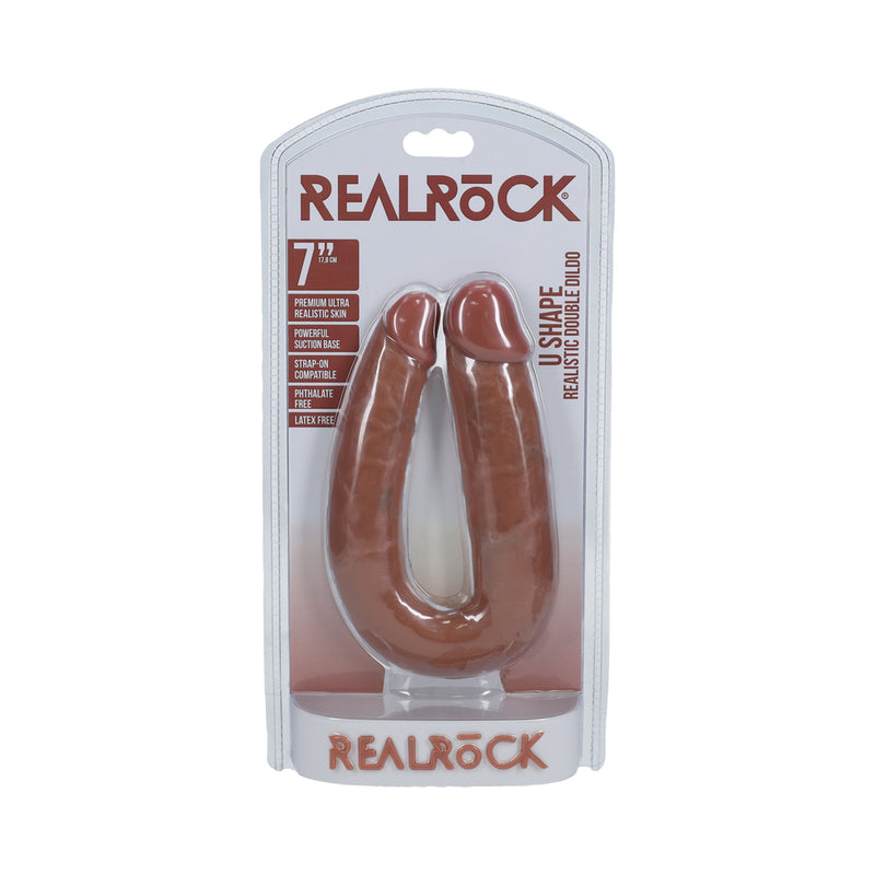 RealRock 7 inches U-Shaped Double Dildo Tan