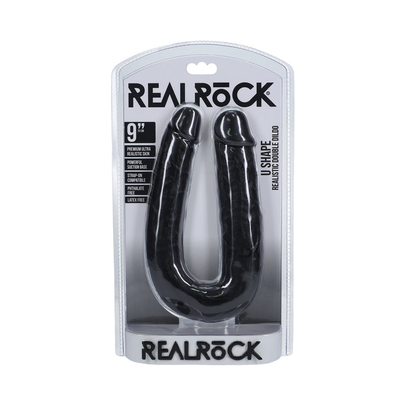 RealRock 9 inches U-Shaped Double Dildo Black